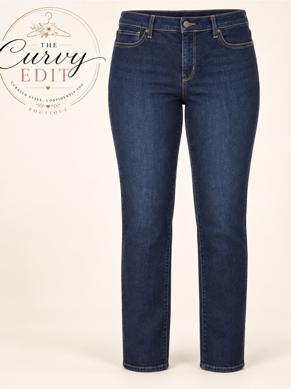 TITLE: Fall Creek Size 12 Dark Wash Slim Straight Leg Stretch Jeans Essential